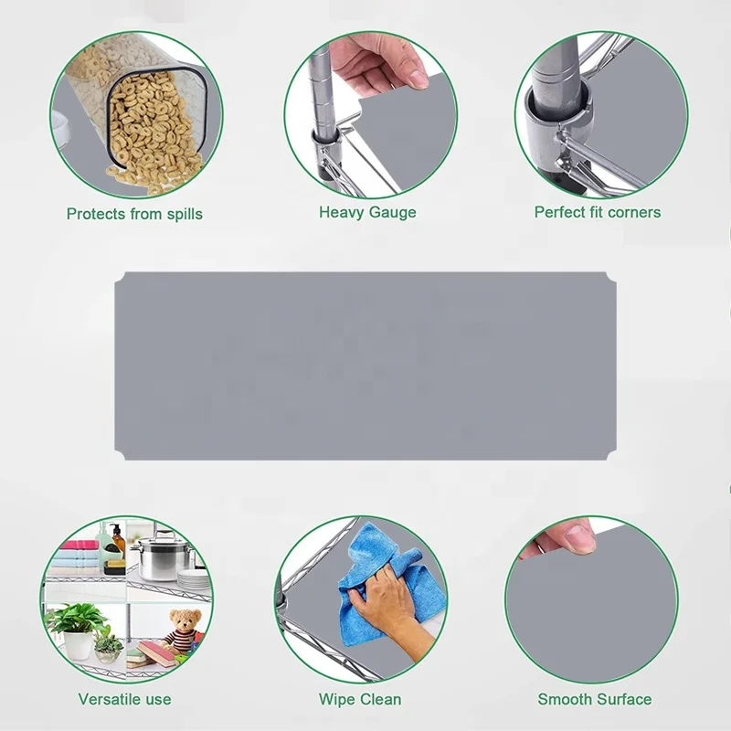 Wire Shelf Liner Heavy Duty Waterproof Non-Adhesive Industrial Strength Silicone Mats for Tier Shelving Unit