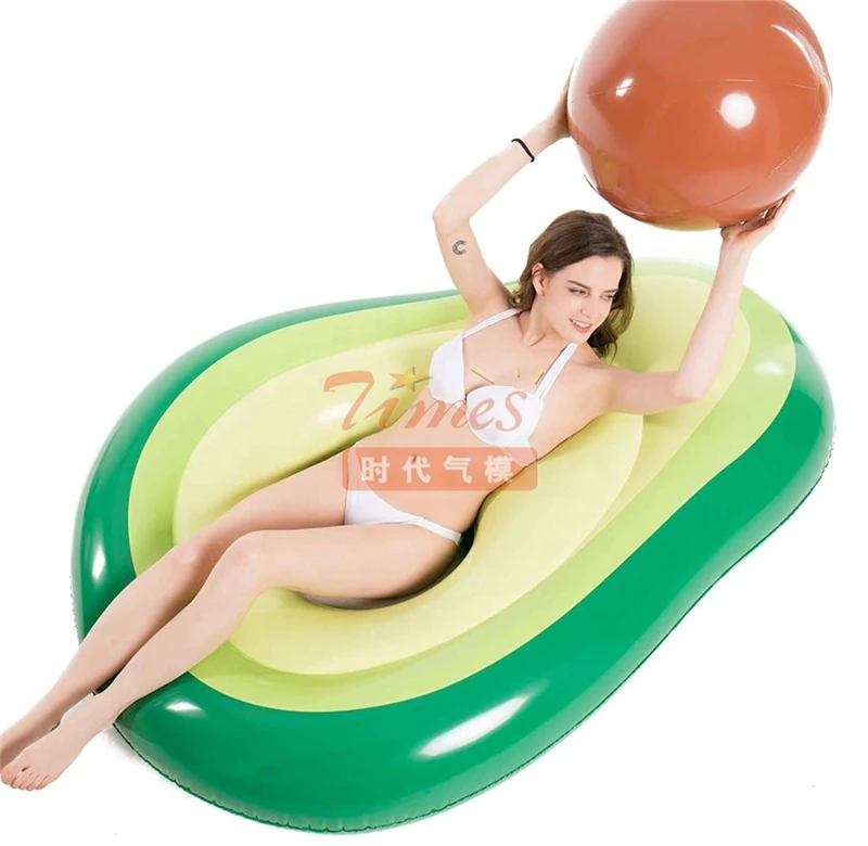 Large Blow Up Summer Beach Swimming Pool Party Games Adults Inflatable Avocado Float With Ball