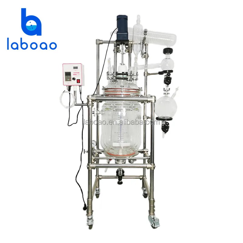 Laboao 100L Three-Layer Jacketed Glass Reactor with Chemical Extraction and Vacuum Filtration