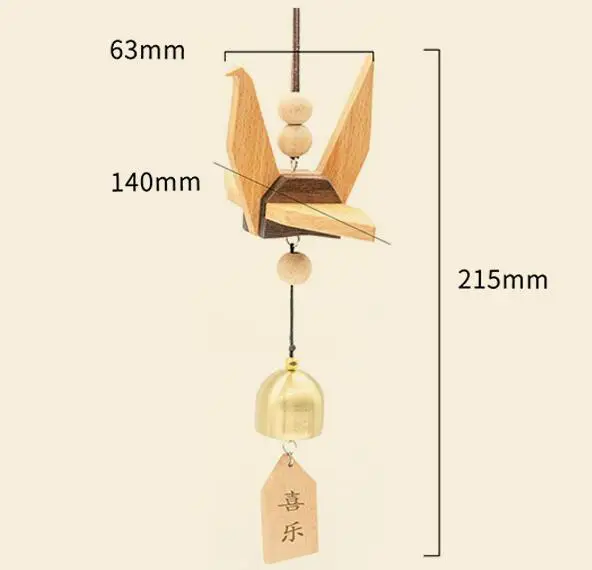 Thousand paper crane wind chimes wooden aerial hanging decoration wood workshop DIY material package toys
