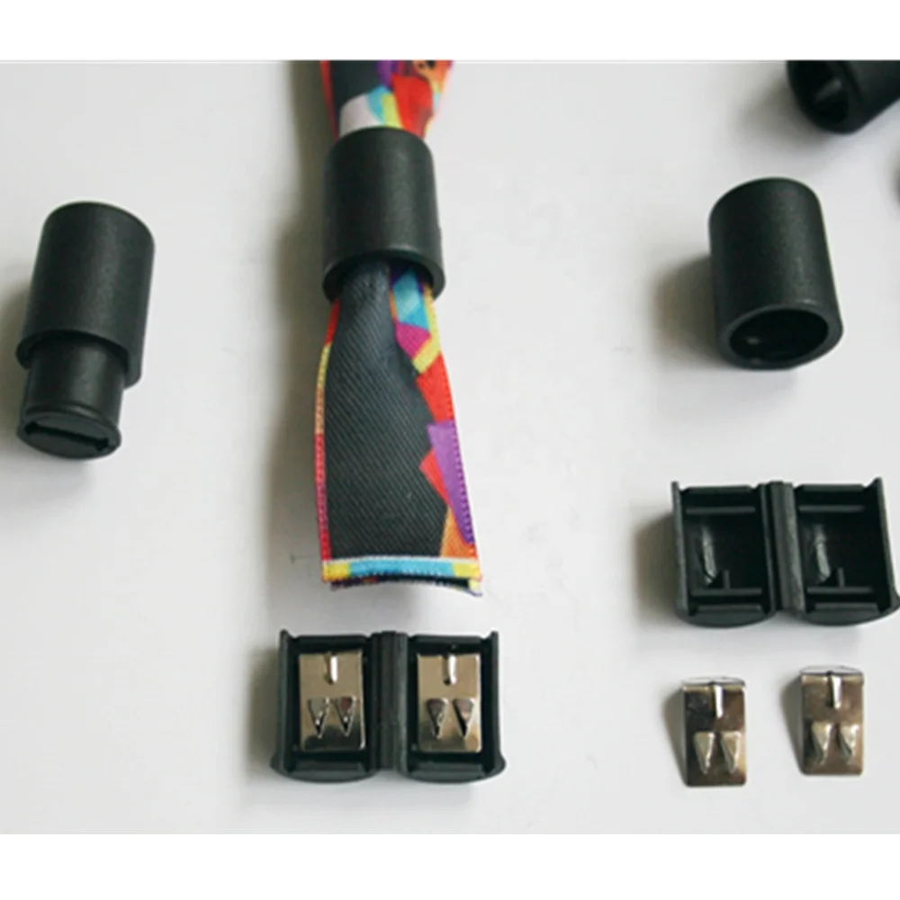 Экологичный односторонний пластиковый замок для браслетов из сатина и полиэстера