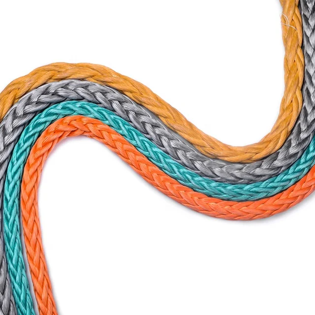 HMPE rope 8/12 strands ultra-high-strength synthetic fiber rope for marine, mooring and towing