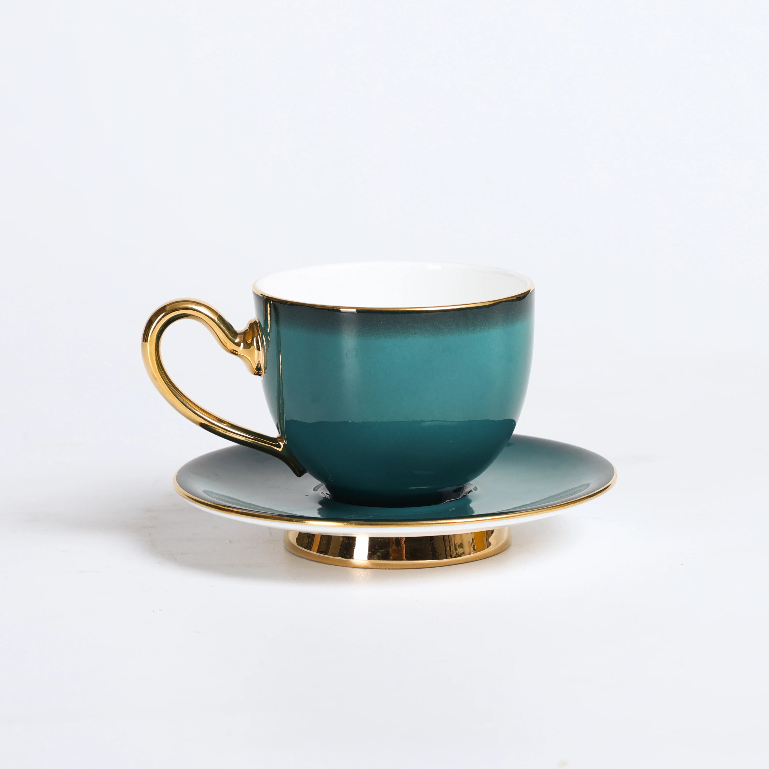 Europe Turquoise Color Luxury Dinnerware Sets French Royal Personalized Dinner Plate Set Ceramic Dinner Set for Tableware