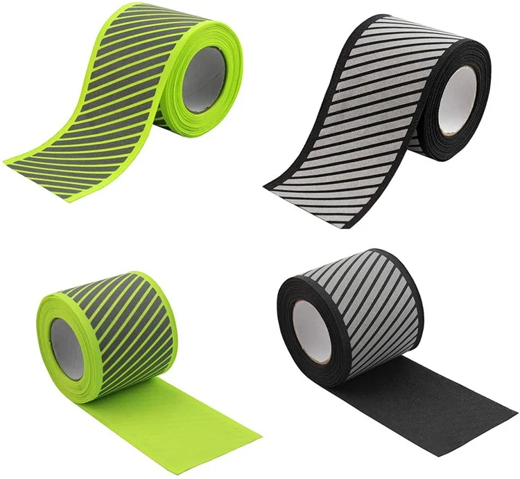 Самоклеящаяся теплопередающая Серебряная светоотражающая лента OEM для одежды, Сегментированная Светоотражающая полоса для безопасной одежды