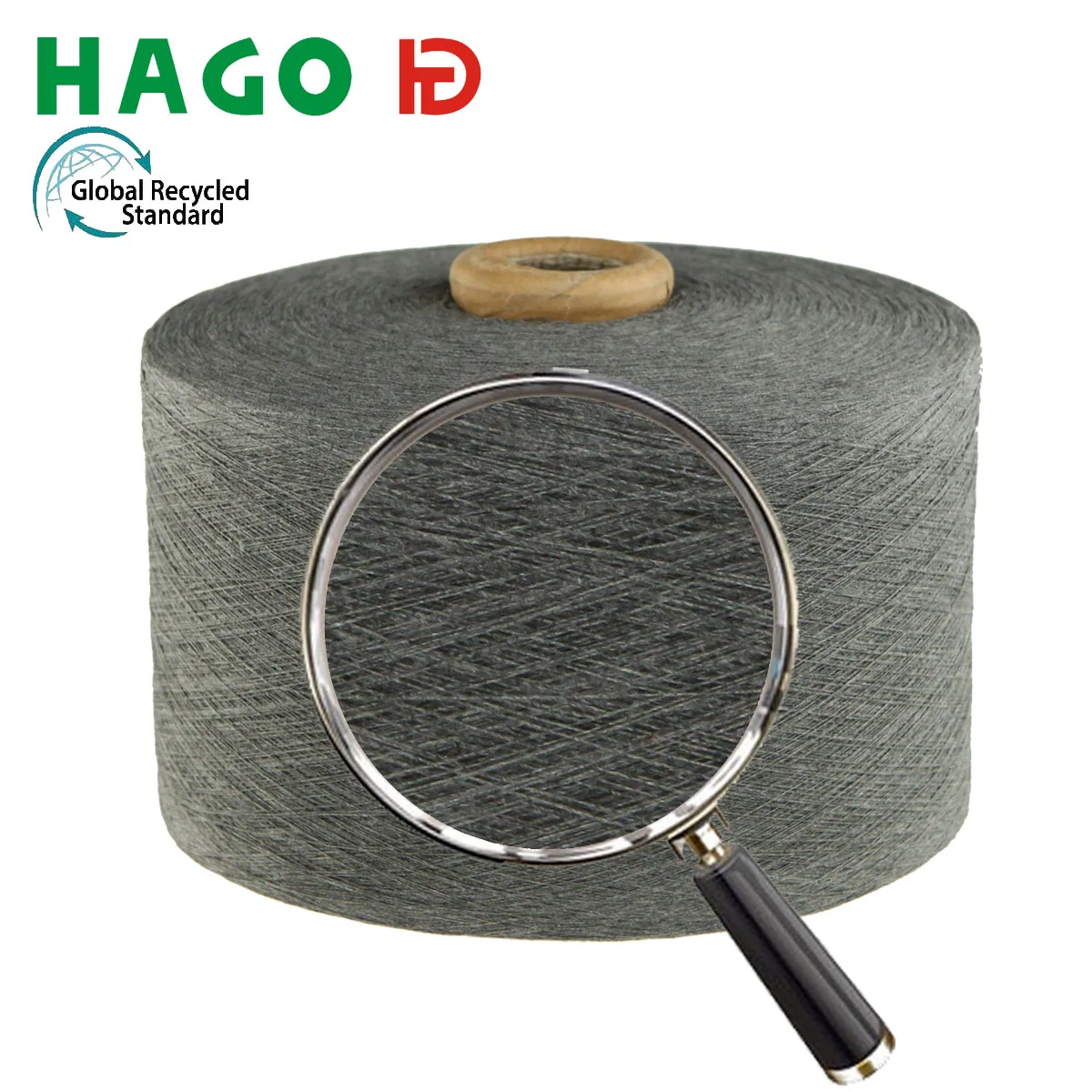 GRS certified Regenerated cotton yarn for knitting gloves socks, fabric recycled blended yarn