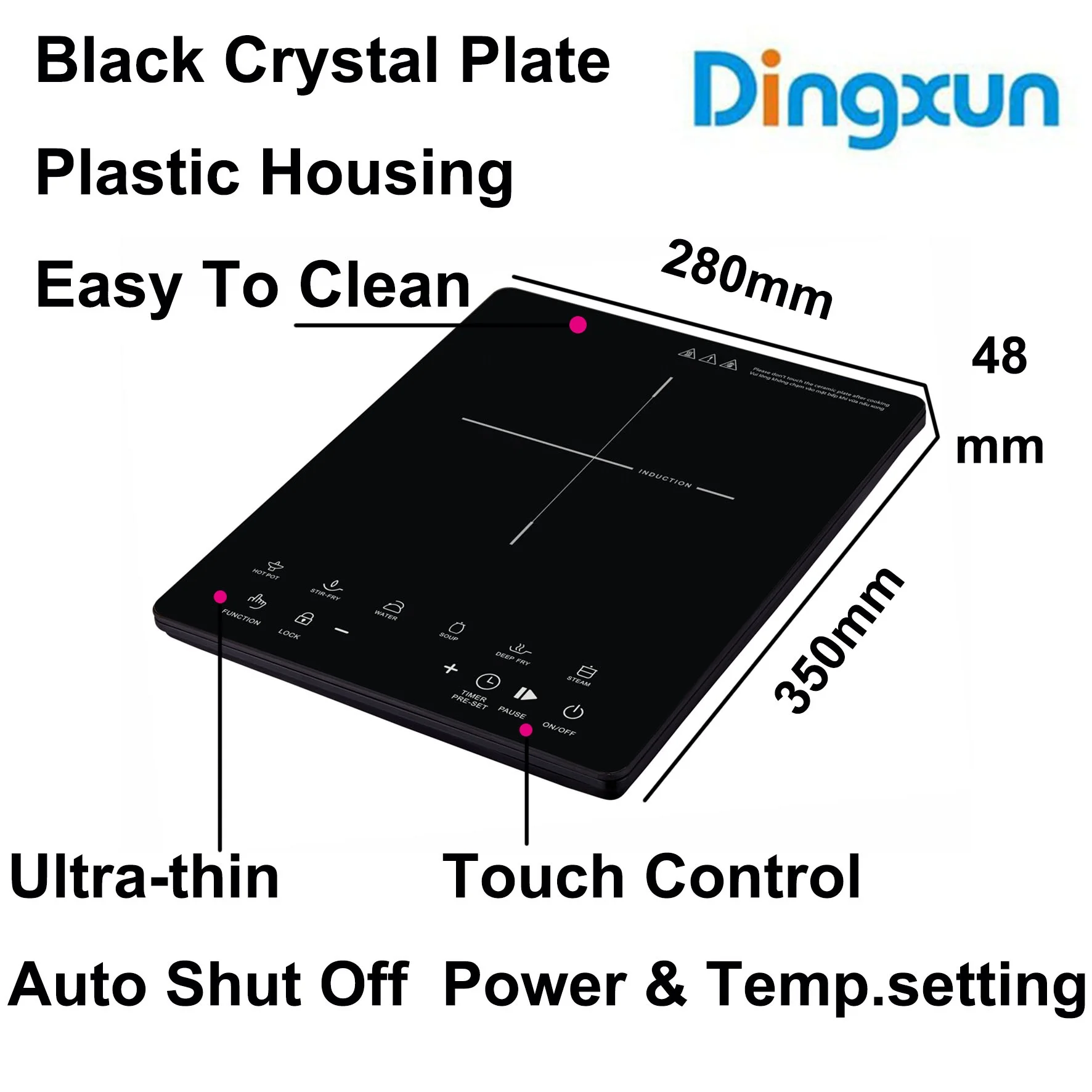 220V Kitchen Appliance Single Thermo Control Induction Cooktop Cooker 2000W  Induction Cooker