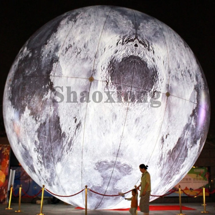High Quality Large Lighting Inflatable Moon Globe Planet Ball for Decoration