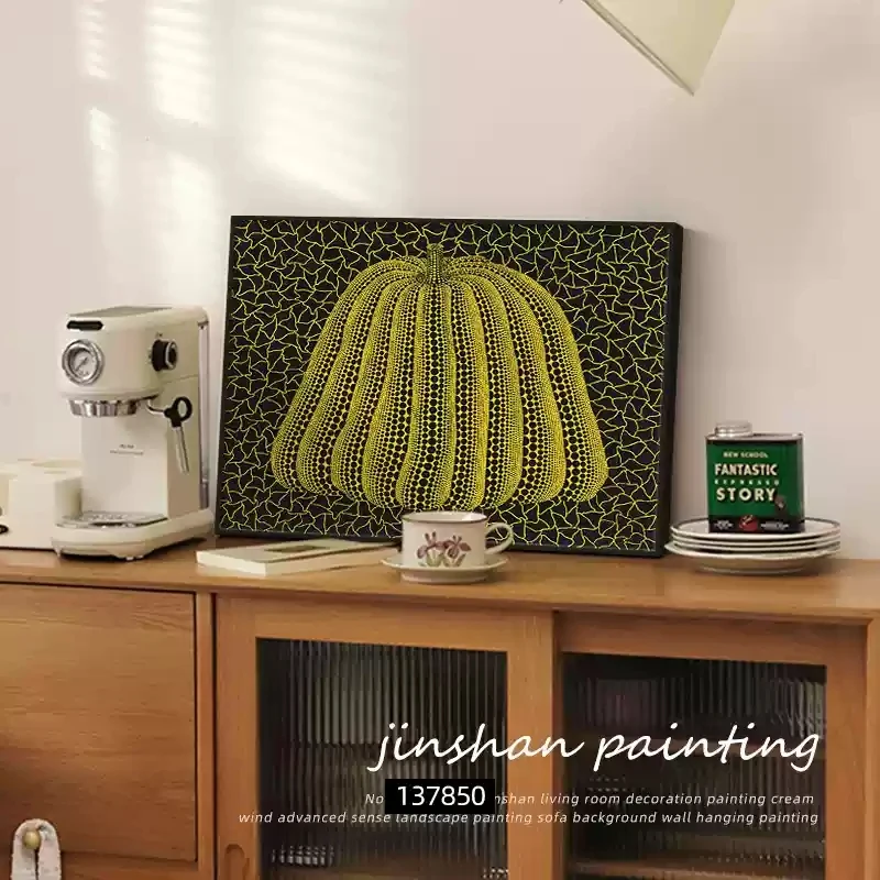 Pumpkin desktop painting restaurant art niche decorative painting living room background wall painting entrance high-end
