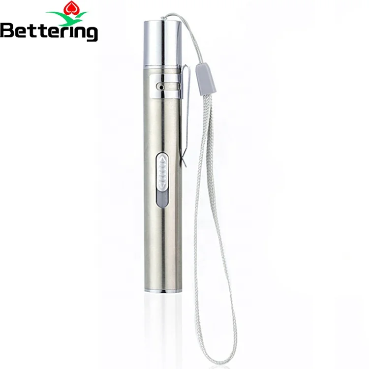 aluminium dimmable rechargeable plug in promotional pen red ir pointer uv light pocket led flashlight with clip clamp torch