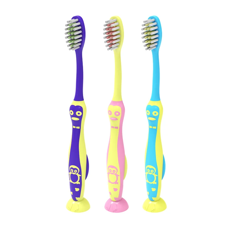 New cartoon kids toothbrush cute children tooth brush with Sucker