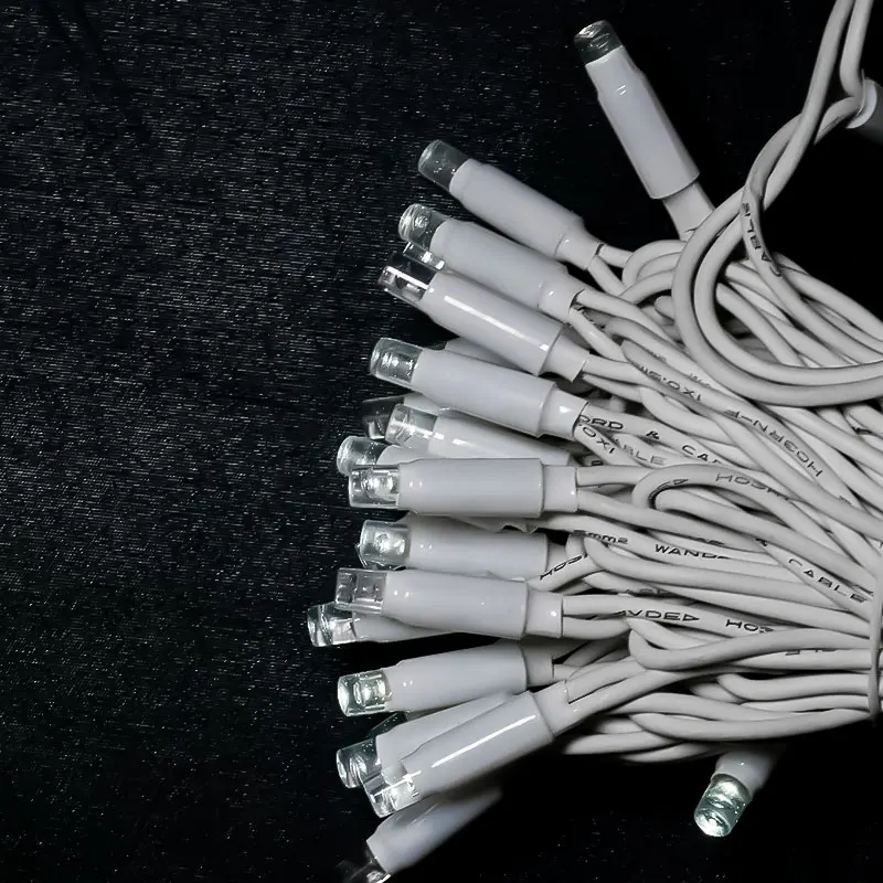 230V Christmas light  IP66 waterproof rubber cable string light  warm white christmas light with glue in