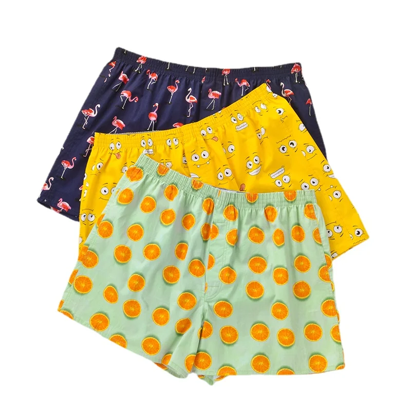 100% Cotton Mens Underwear Boxers Shorts Printed Loose Comfortable Homewear Panties Shorts Boxershorts Men Sleep Underpants