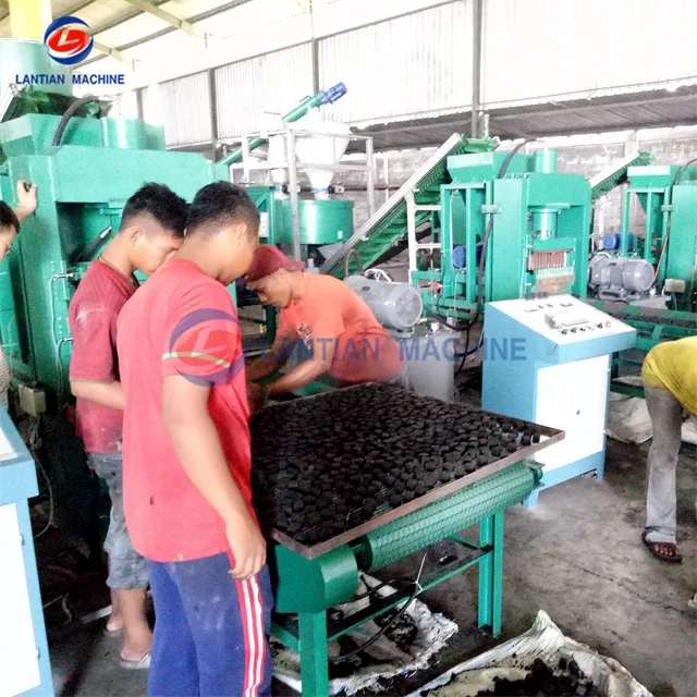 Palm shell wood sawdust charcoal compress briquette machine