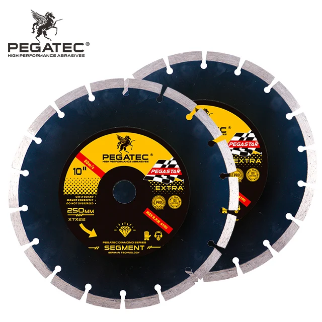 10' 250x22.2x7mm Pegastar Segment diamond cutting blade