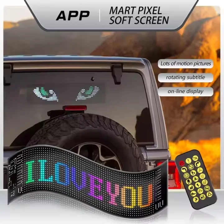 Waterproof App Flex LED Glow Car Rear Window Digital Display Sticker Programmable Flexible EL Panel