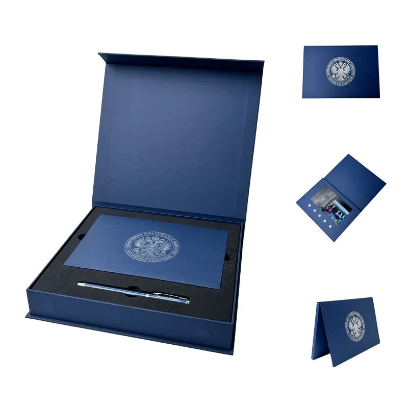 Custom  4.3 /5 /7 Video Cards Brochure Purchase Now Business Advertising with Cassette Holder