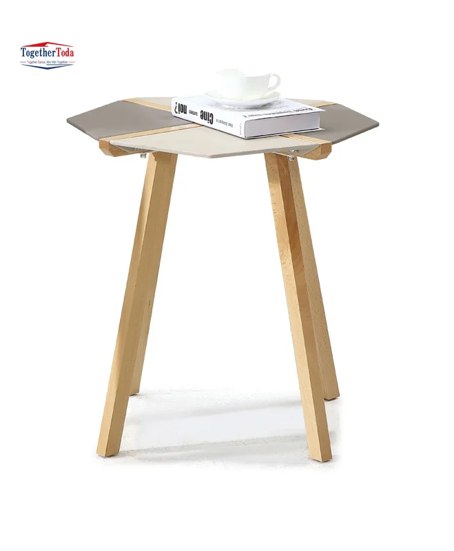 Modern Simple Design Customised Odd Shapes Wooden Legs Dining Room Home Round Coffee Table