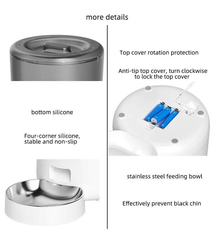 2022 Hot Sale Timed Pet Food Dispenser APP Control Voice Recorder WiFi Automatic Cat Feeder