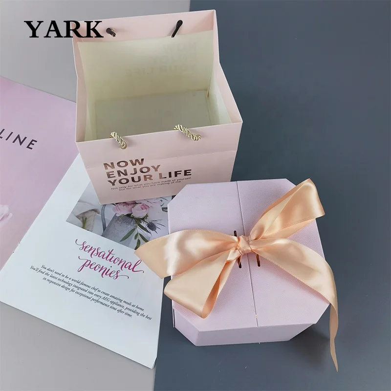 Custom heart shaped gift boxes double open door cosmetic packaging box high set festival ribbon packaging