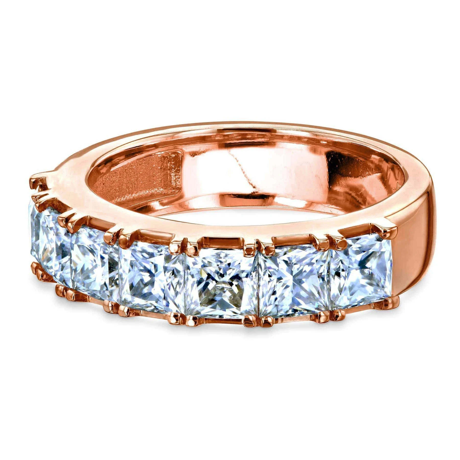 2024 Princess cut Hot sale GRA certified Moissanite Ring Pass Diamond Tester  925 Silver Plated 18k Gold band Rings