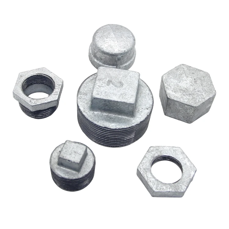 JINMAI Galvanized Equal GI elbow tee nipple union flange plug BS NPT Malleable iron Pipe Fitting plumbing connection