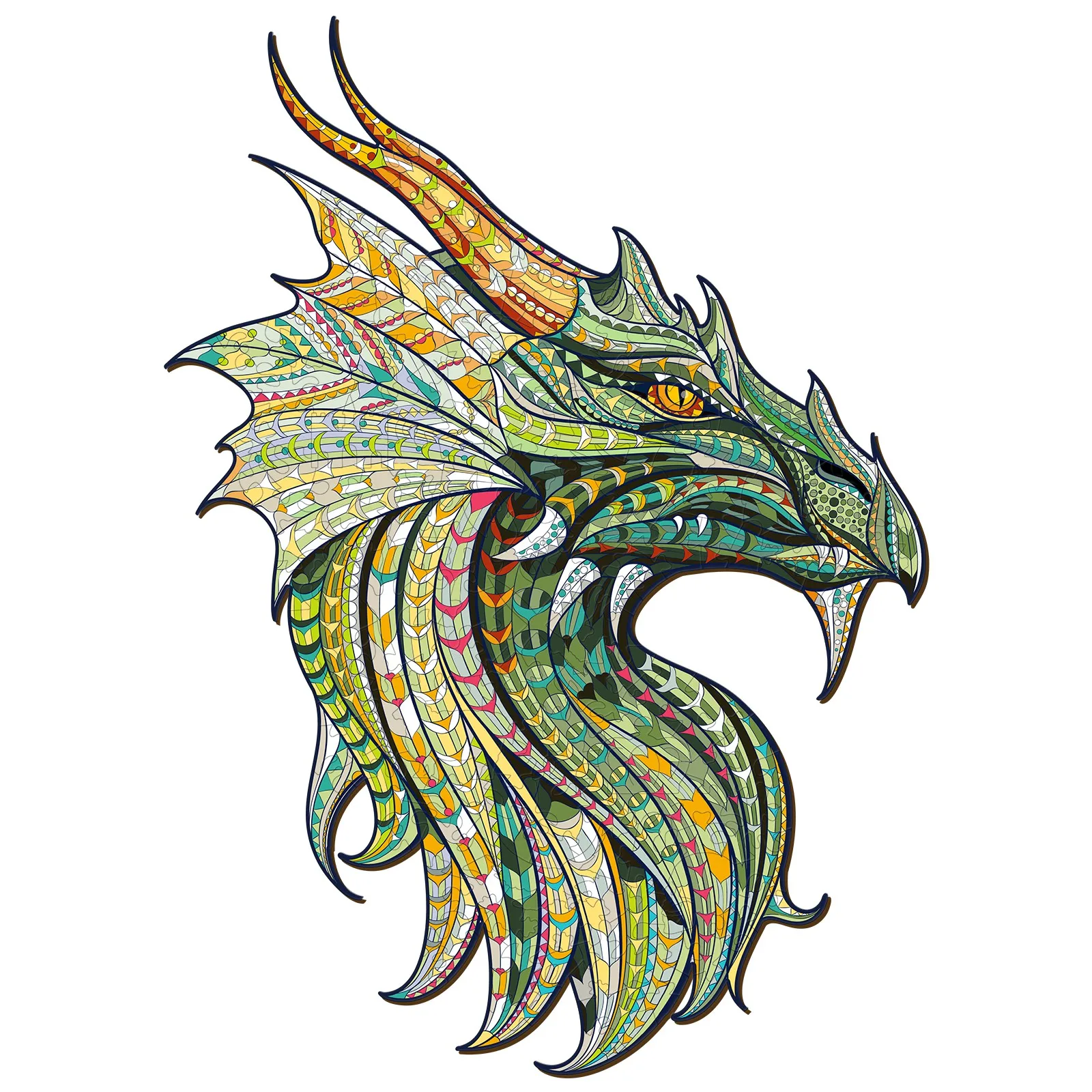 WOODBESTS GREEN WARRIOR DRAGON puzzle game custom adult jigsaw wooden 3d wood jigsaw puzzle