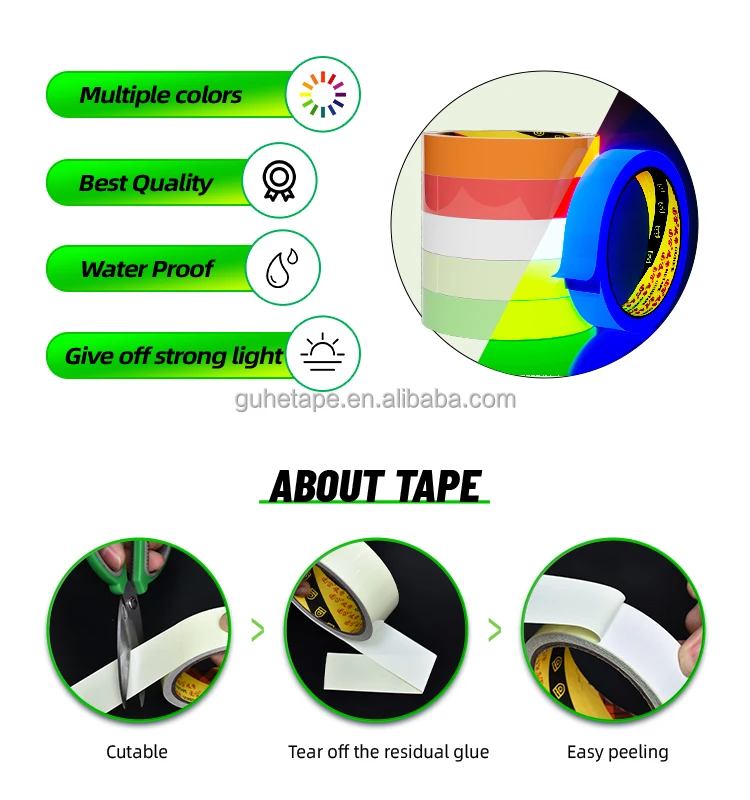 Purple Octopus Best Glow in The Dark Tape Bright Fluorescent Tape for Halloween,Outdoor, Night Decorations Safety Stairs Theater