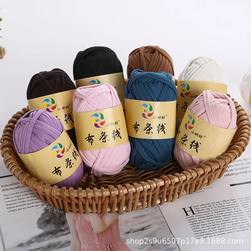 high elasticity Colorful T-Shirt Yarn Bulky Spaghetti Yarn Craft Material DIY Crochet Yarn Chunky Knit Rug for Basket Pet Bed
