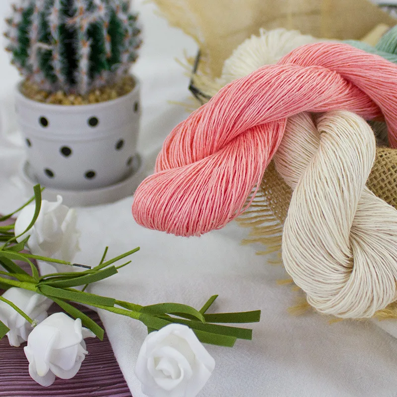 26 colors 50g Breathable smooth natural 100% linen yarn for blanket clothing