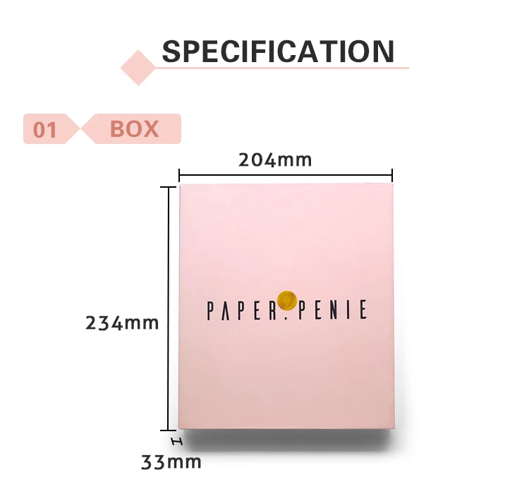 Pink box for planner+carton box gift notbooks printing design hot sell A4 art paper mixed color