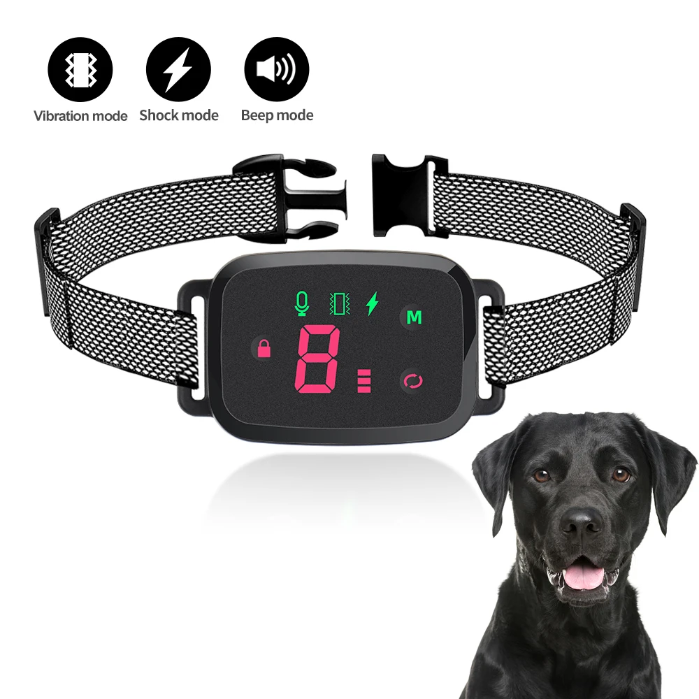 Electric Waterproof Anti-barking Pet Dog Training Collar LED Display No remote control required Automatic training dog collar