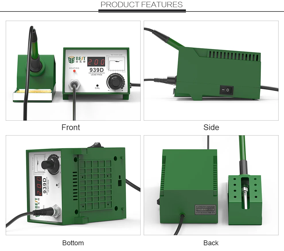 Customized  939D OEM ODM  75w estacao ferro de solda retrabalho SMD constant temperature soldering stations