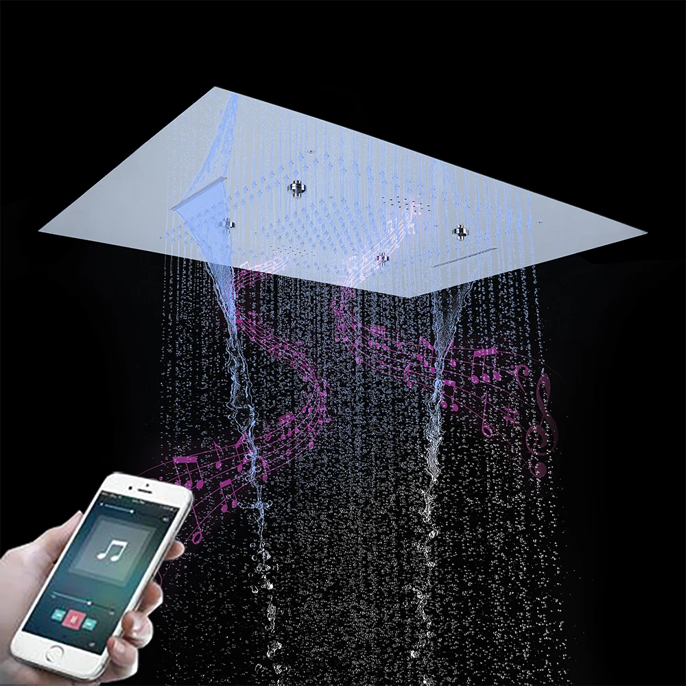 Ванная комната Светодиодная насадка для душа с эффектом комплект вставки под потолок Лейка из АБС термостатический клапан массаж тела струй