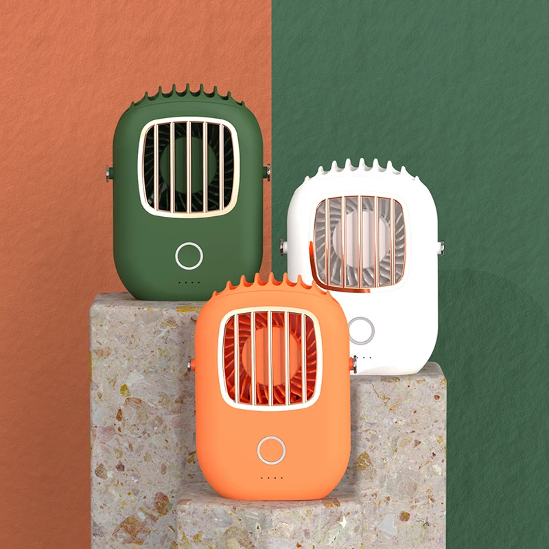 2023 Wholesale Customized Leafless Electric Cooling Mini Handheld Fan Air Conditioner Portable Rechargeable Neck Fan