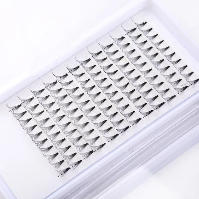 Hand Made Wholesale Heat Bonded Pre Made Fans 5d Russian Volume Lashes Short stem 5D Eyelash Extension