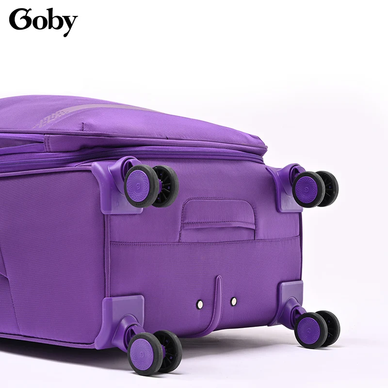 Goby London Unisex 4-Wheel Soft Oxford Fabric Trolley Suitcase Waterproof Travel Luggage Sets  Zipper Closure for Travel