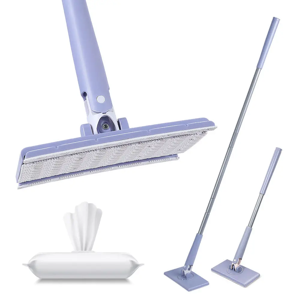 Hand-free washing mini lazy flat mop household wet paper towel clamping cleaning floor mop