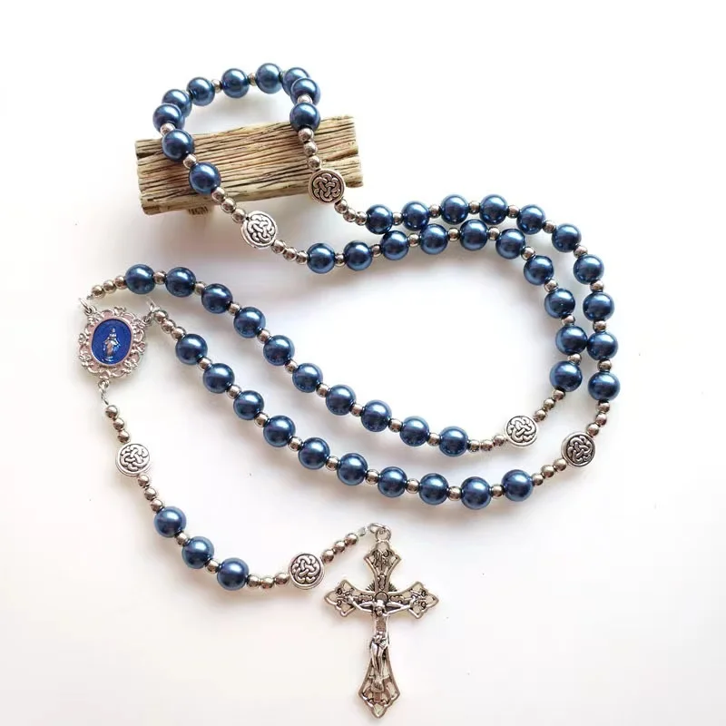 Стеклянные четки с имитацией жемчуга