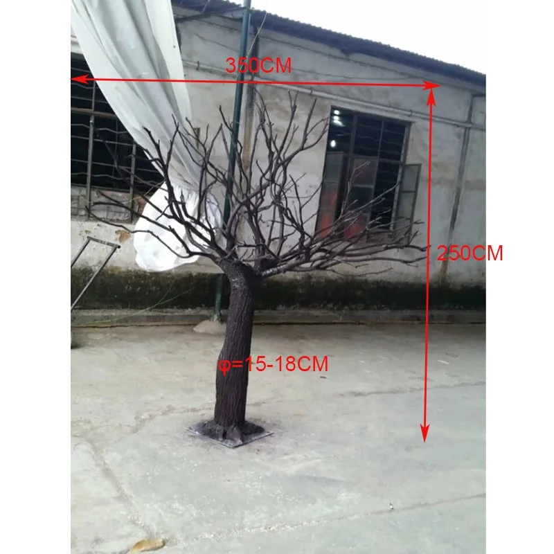 factory supply 250cm height artificial fiberglass tree trunk with decorative natural dry tree branches trunk