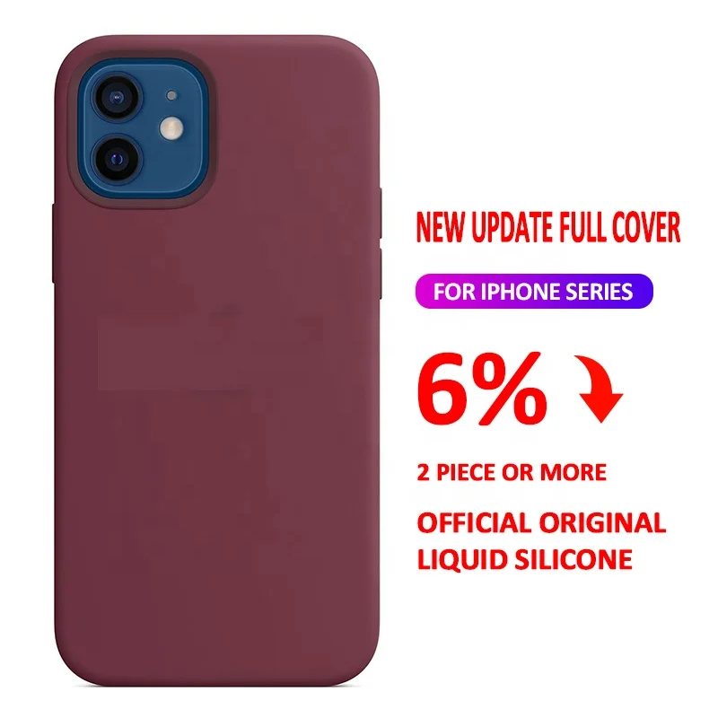 Original Official Liquid Silicone Phone Case For Phone 13 12 11 Pro Max XS X XR 7 8 Plus Case For I  Phone 13 12 Mini Cover
