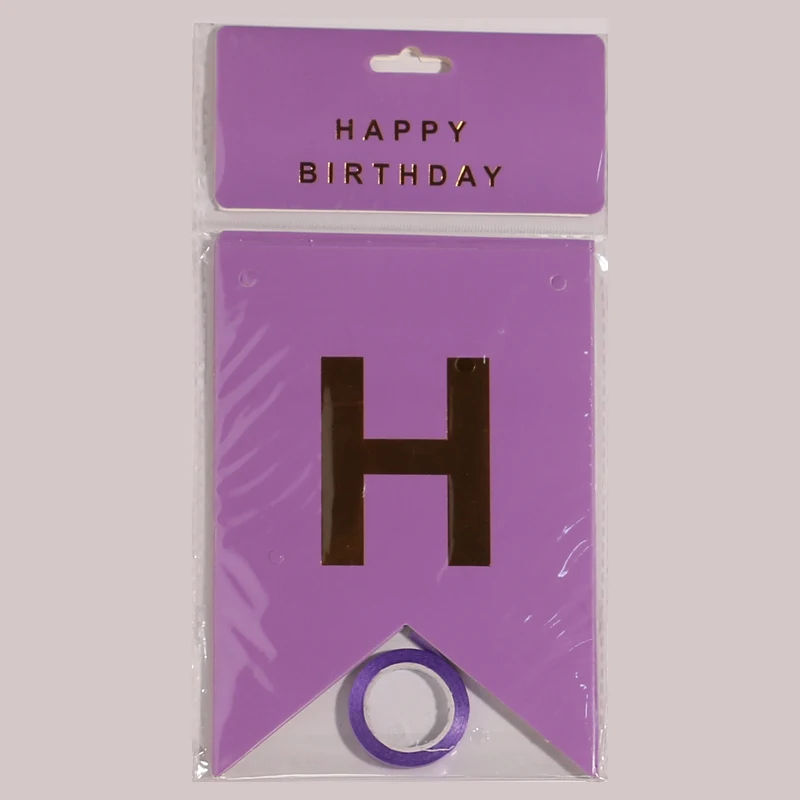 Wholesale 17*12 CM Happy Birthday Hanging Paper Banner Fishtail Party Flags For Happy Birthday Decoration Supplies