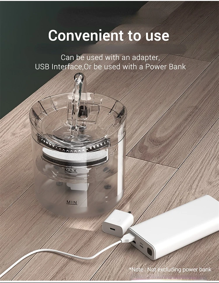 2L Cat Automatic Water Fountain Drinker Smart Transparent Circulating Filter Dog Puppy Pet Dispenser Drinking