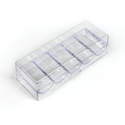 100pcs Acrylic poker chip tray to hold 100pcs 40mm poker chips case