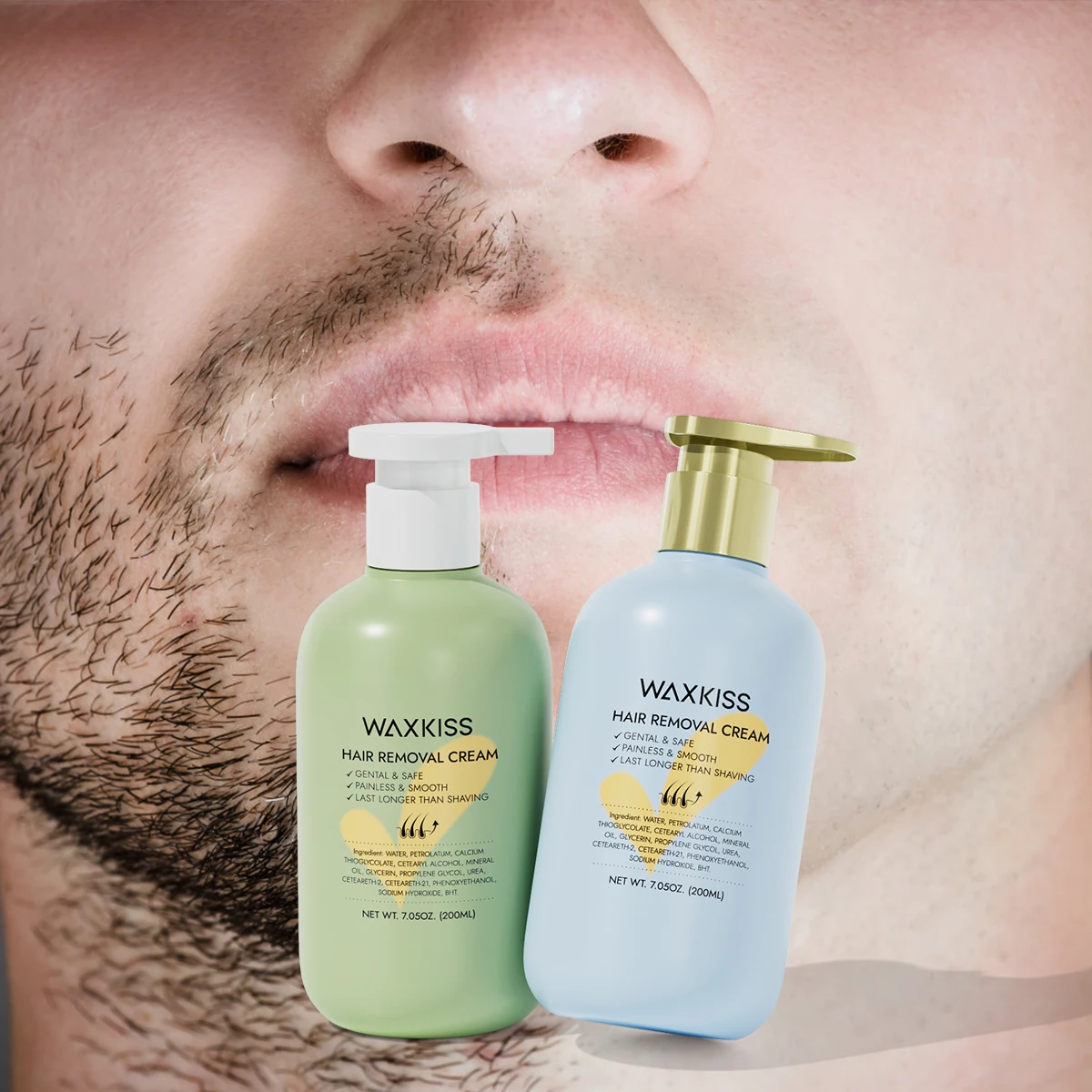 OEM ODM Service Waxkiss 200g 100g Safe Ingredients Smooth Irritation-free Comprehensive Hair Removal Cream for Intimate Regions