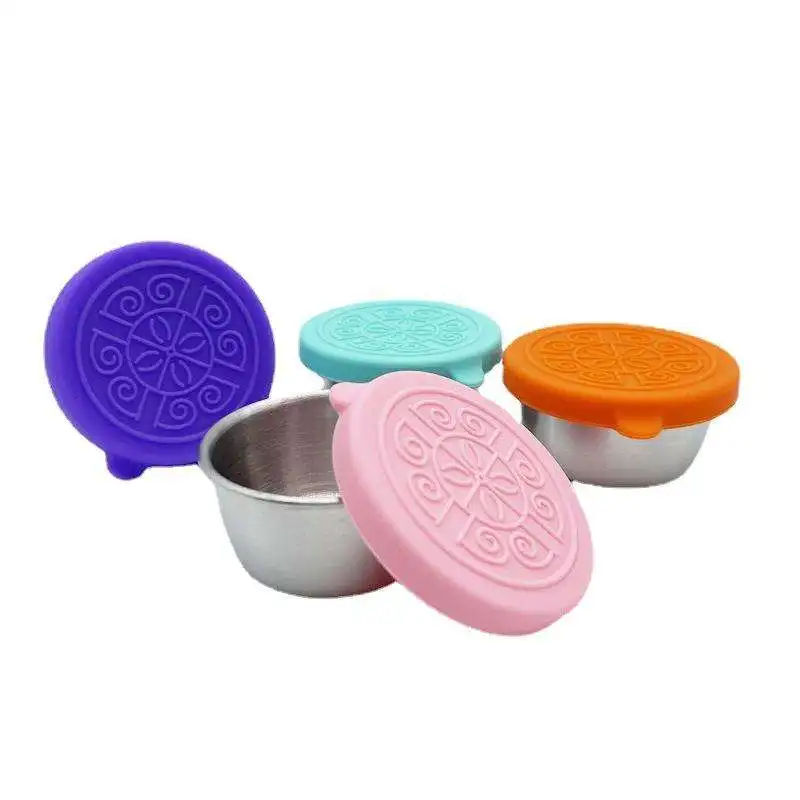 Стеклянная чашка для закусок с силиконовыми крышками