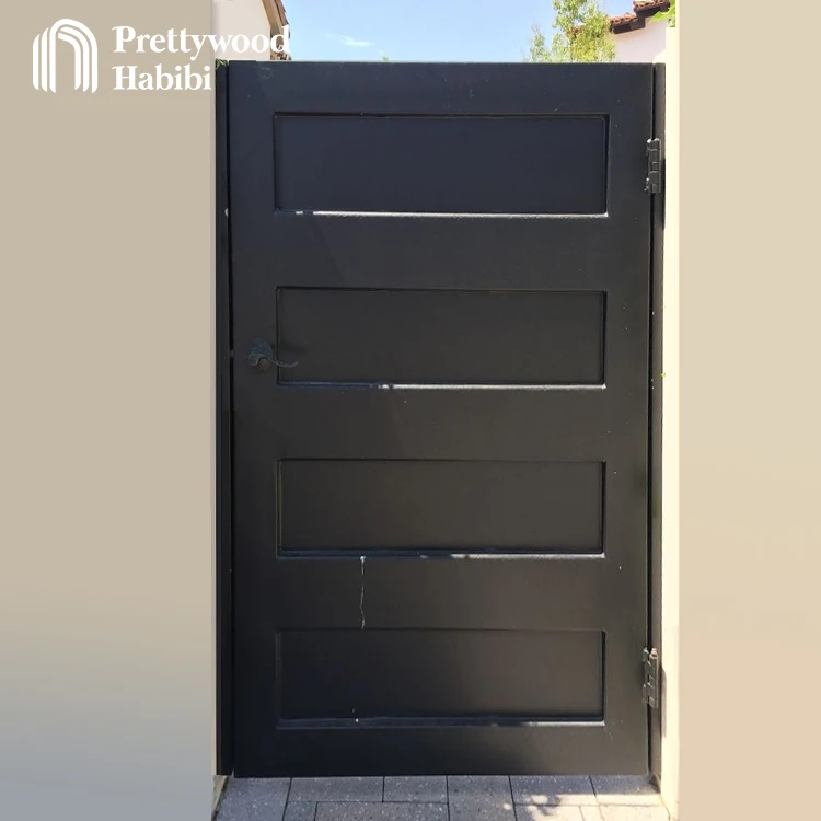 Prettywood Custom Modern Design Automatic Pedestrian Walkway Aluminum Single Swing Gate