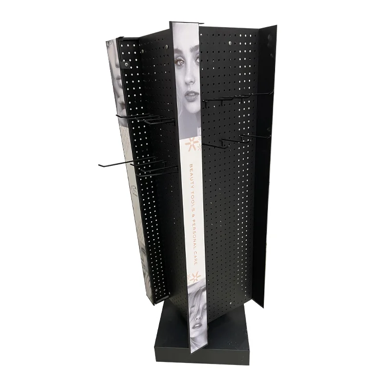 Four-Sided Metal Rotating Display Stands With Hooks Shop Clothing Accessories Four Sided Rotating Pegboard Display Rack