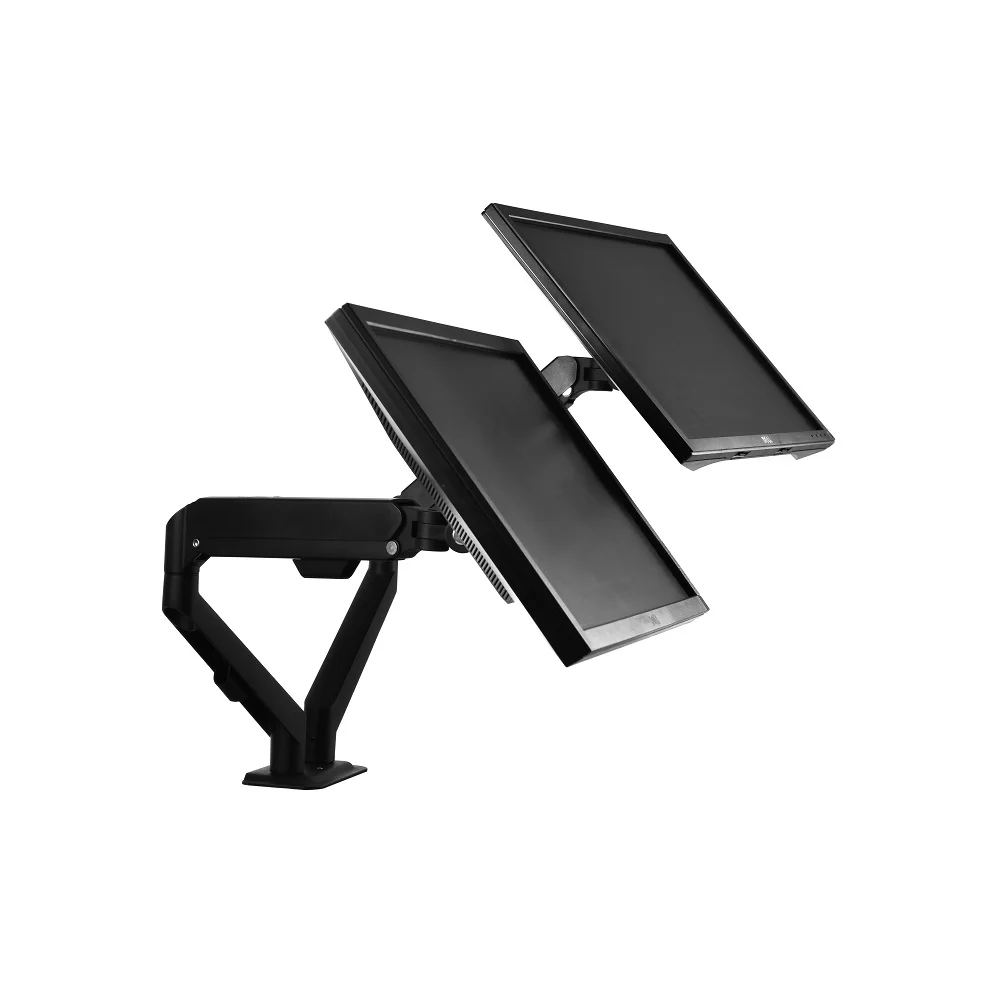 Aluminum Office Easy Installation Gas Spring Free Movement Tv Stand Dual Monitor Mount Arm For Laptops