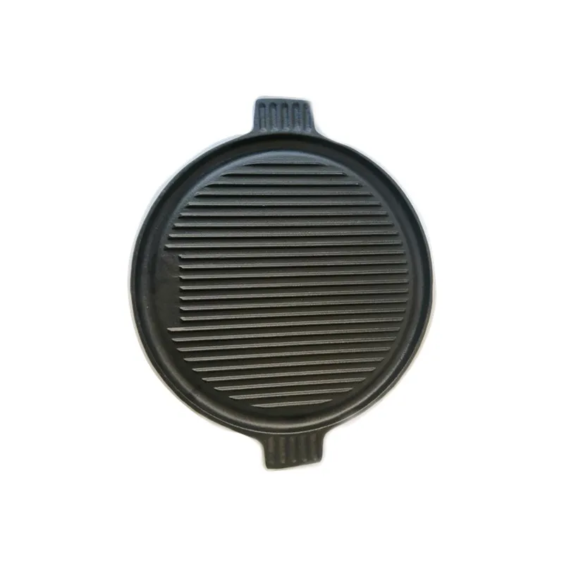 Оптовая продажа предварительно приправленная круглая чугунная двухсторонняя гриль для барбекю