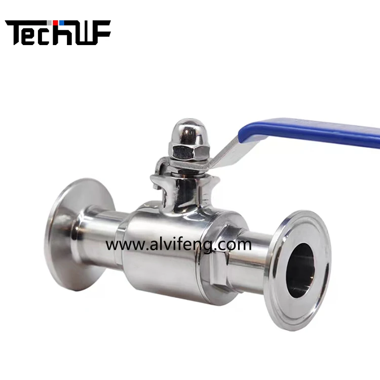 FREE SAMPLE DIN/SMS/3A Straight-way Non Retention Clamped Sanitary Stainless Steel 2 PC Ball Valve